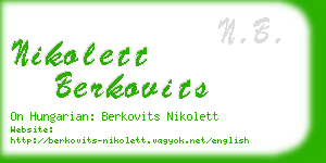 nikolett berkovits business card